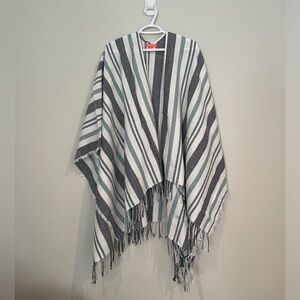 Joe Fresh Striped Poncho with Fringes